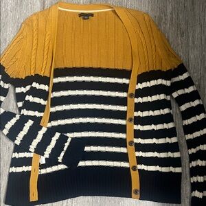 Tommy Hilfiger Mustard and Navy Striped Cardigan